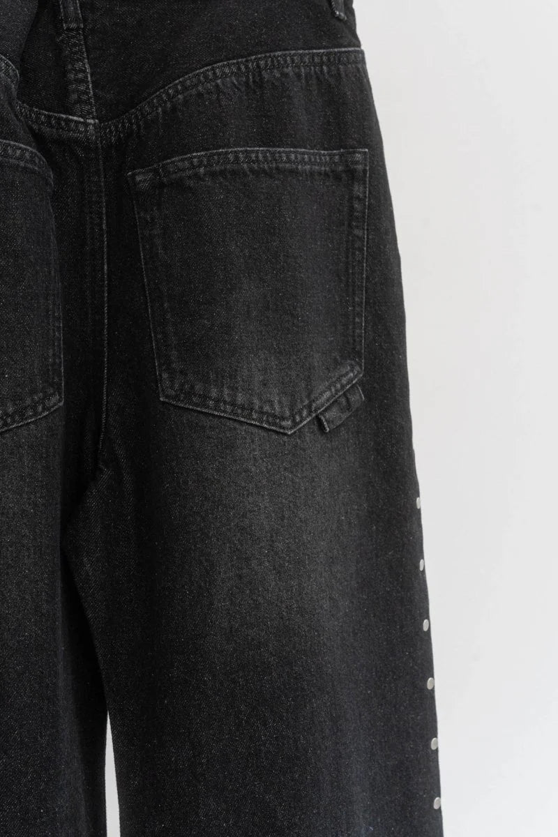side line studs denim (unisex) black