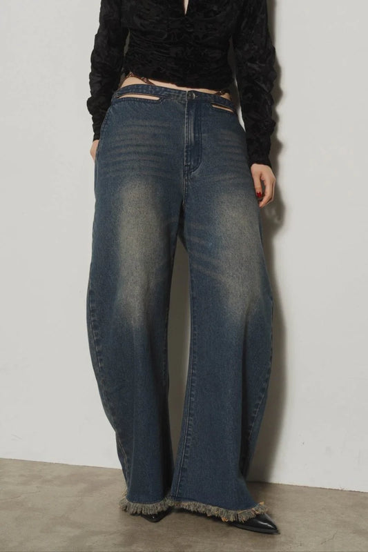 spaghetti denim pants