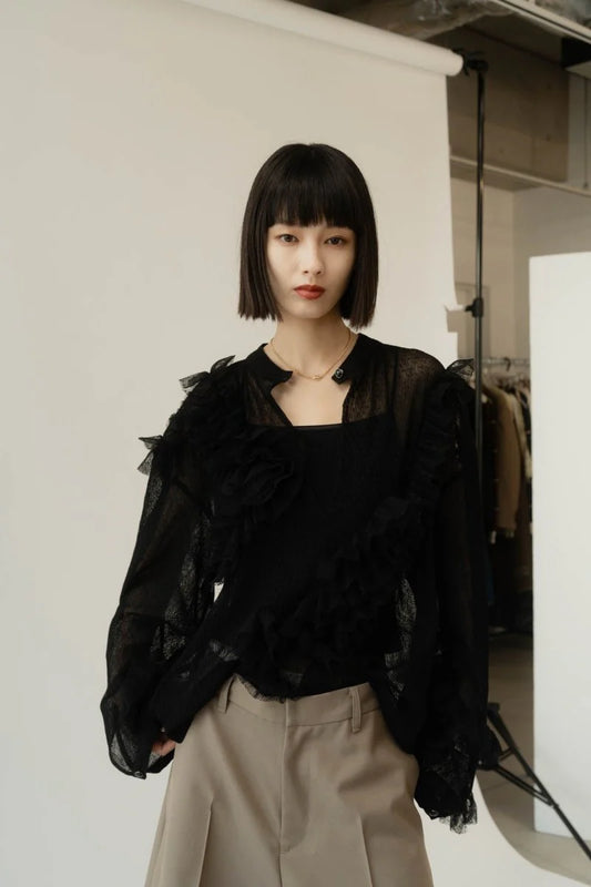 tulle design blouse