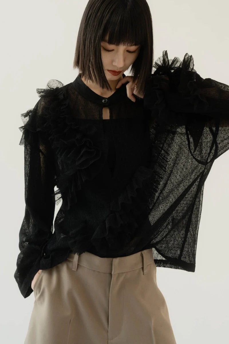 tulle design blouse