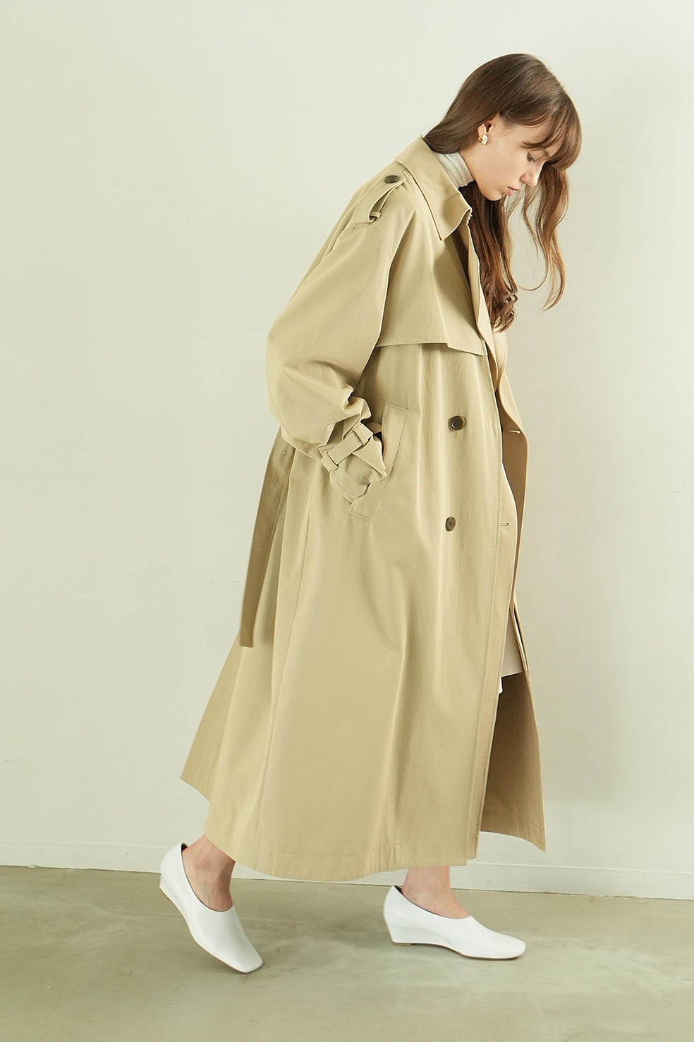 layer long trench coat