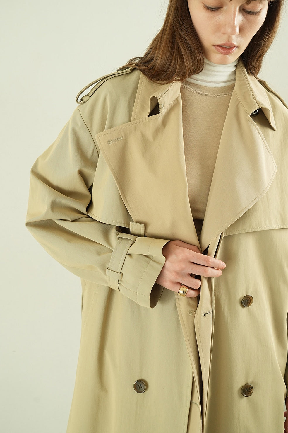 layer long trench coat