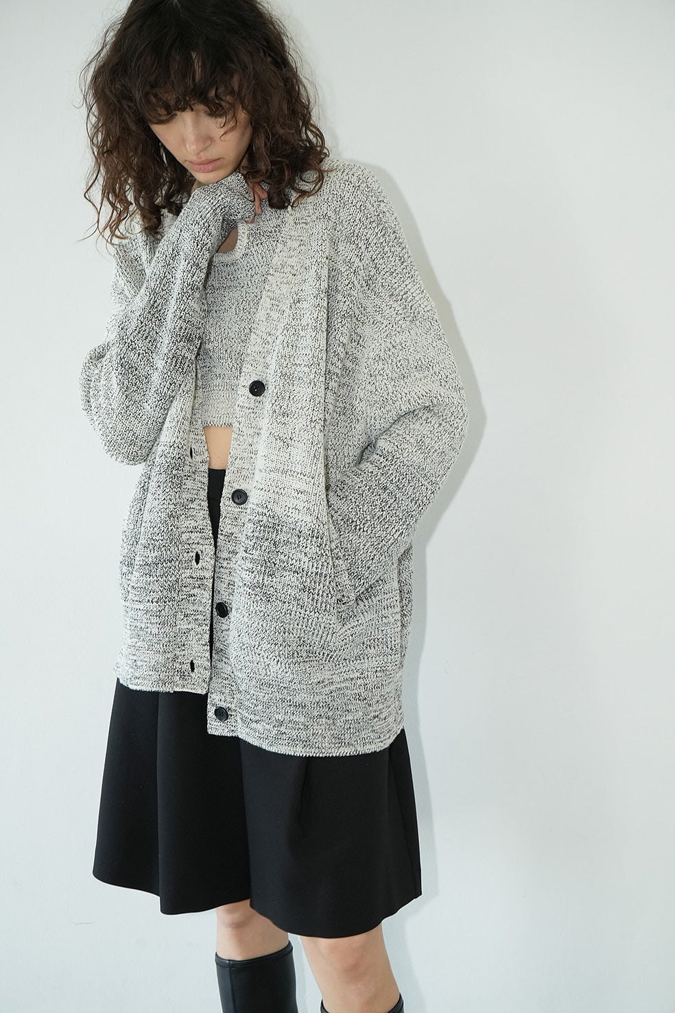 bustier set knit cardigan