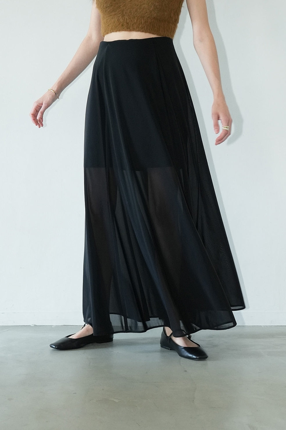 sheer flare mermaid skirt