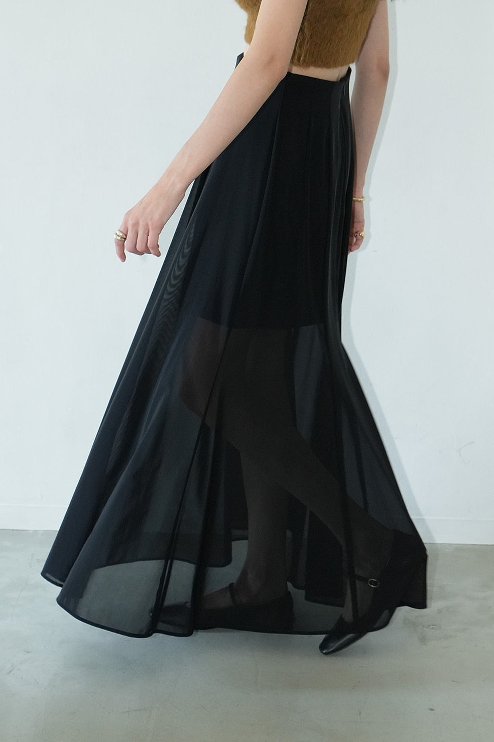 sheer flare mermaid skirt