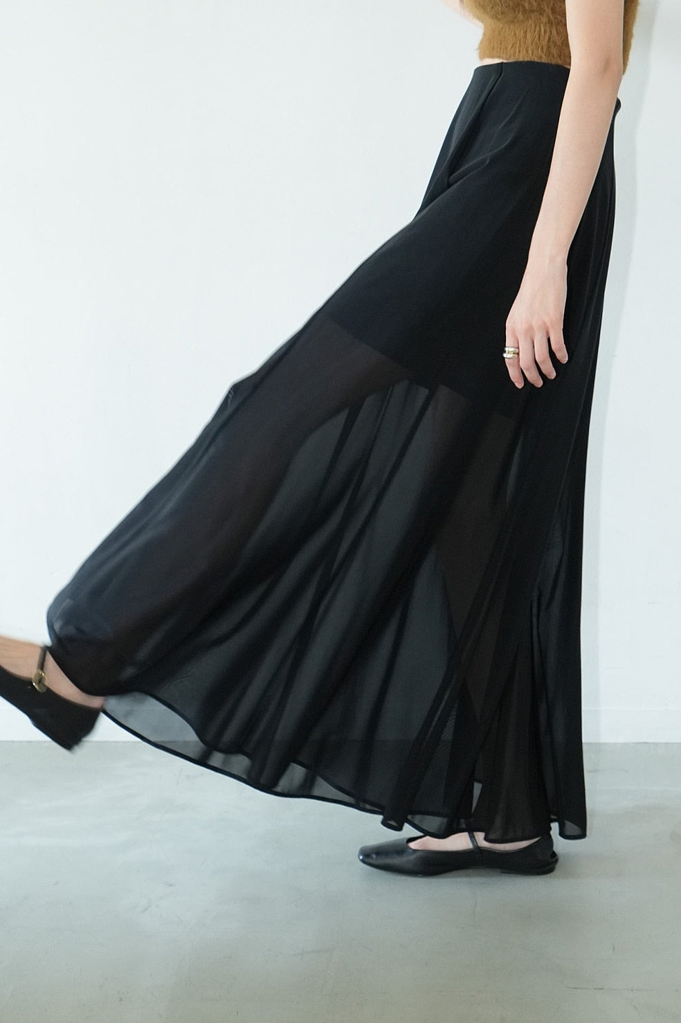 sheer flare mermaid skirt