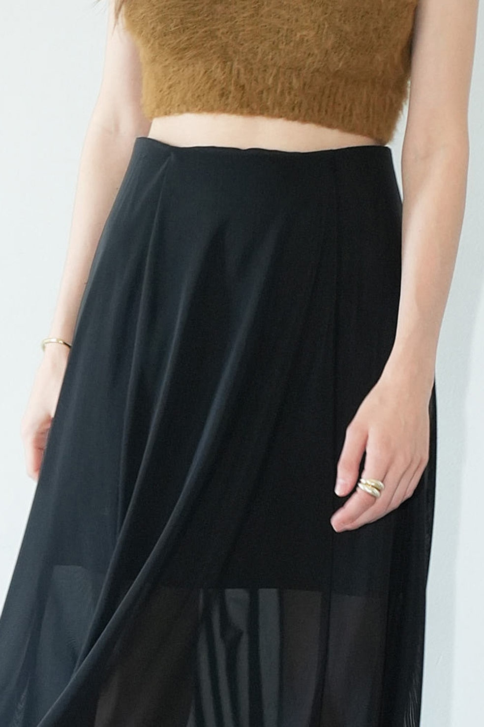 sheer flare mermaid skirt