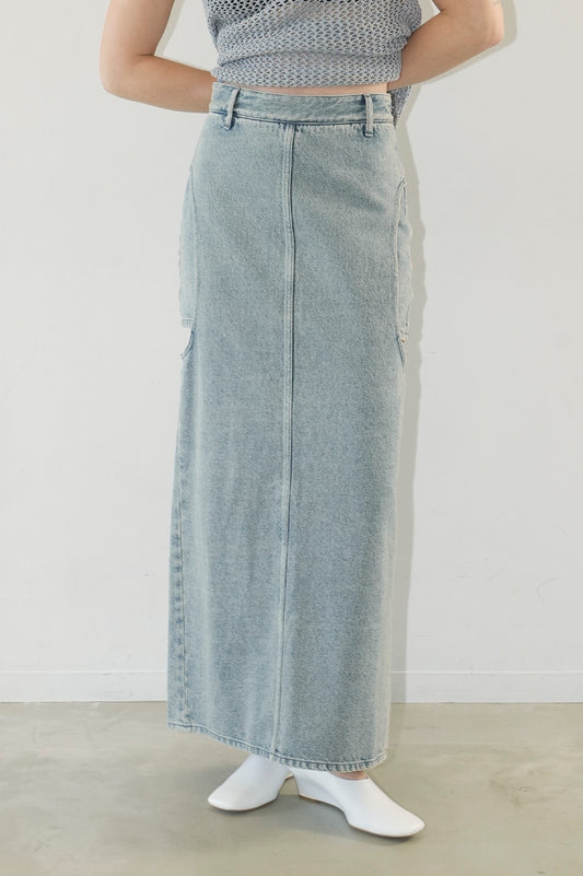 circle cut layered denim skirt