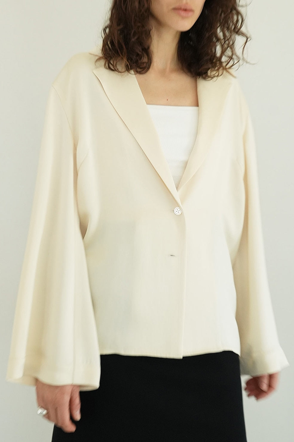 tailored satin shirt