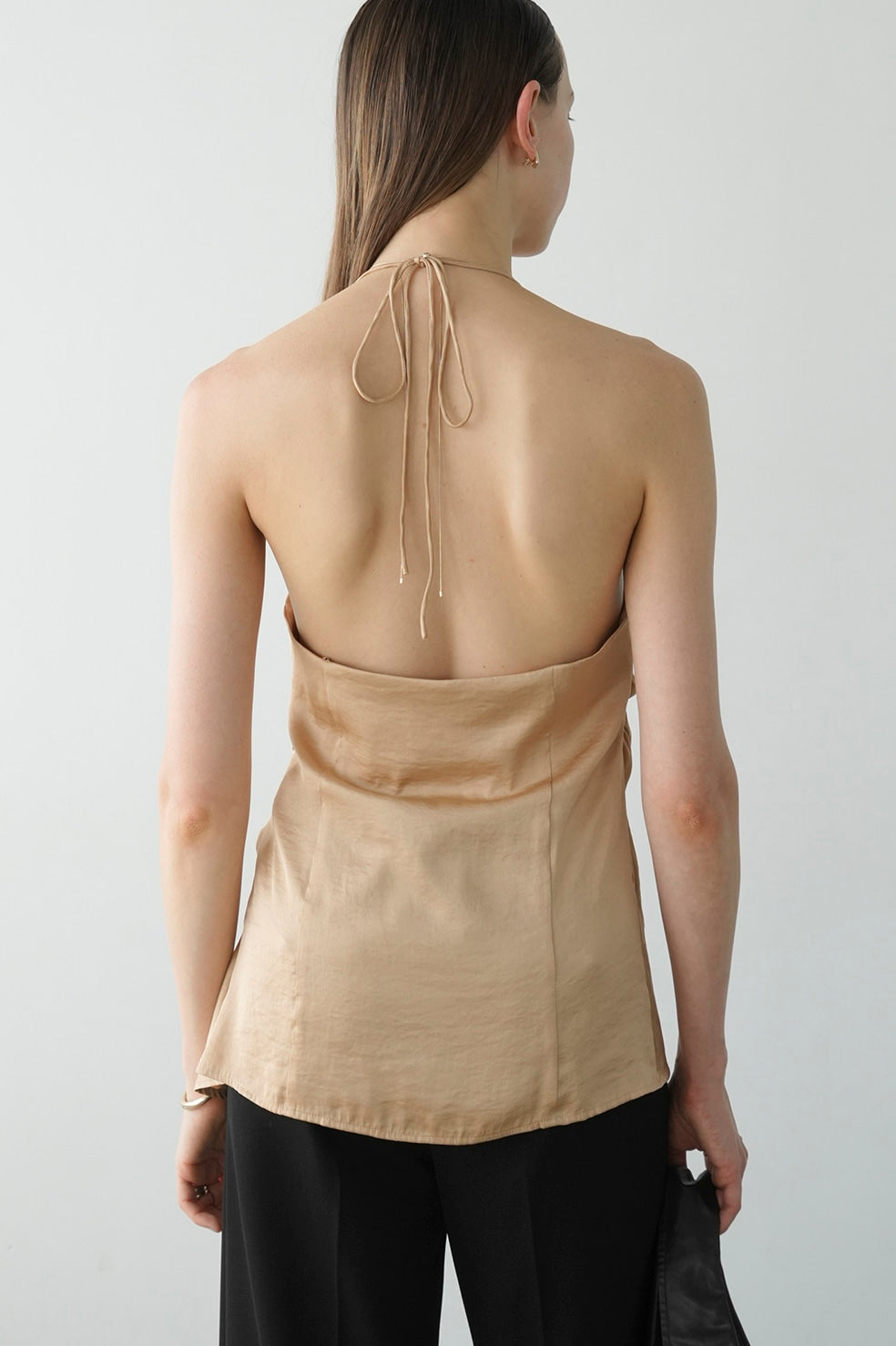 drape satin camisole tops